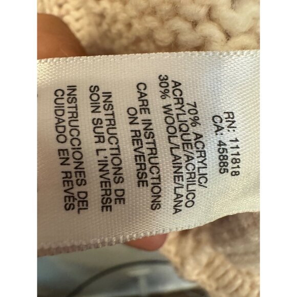 Michael Kors Knit Cardigan Women’s S Neutral Beige Wool Blend Open Front - Picture 5 of 7